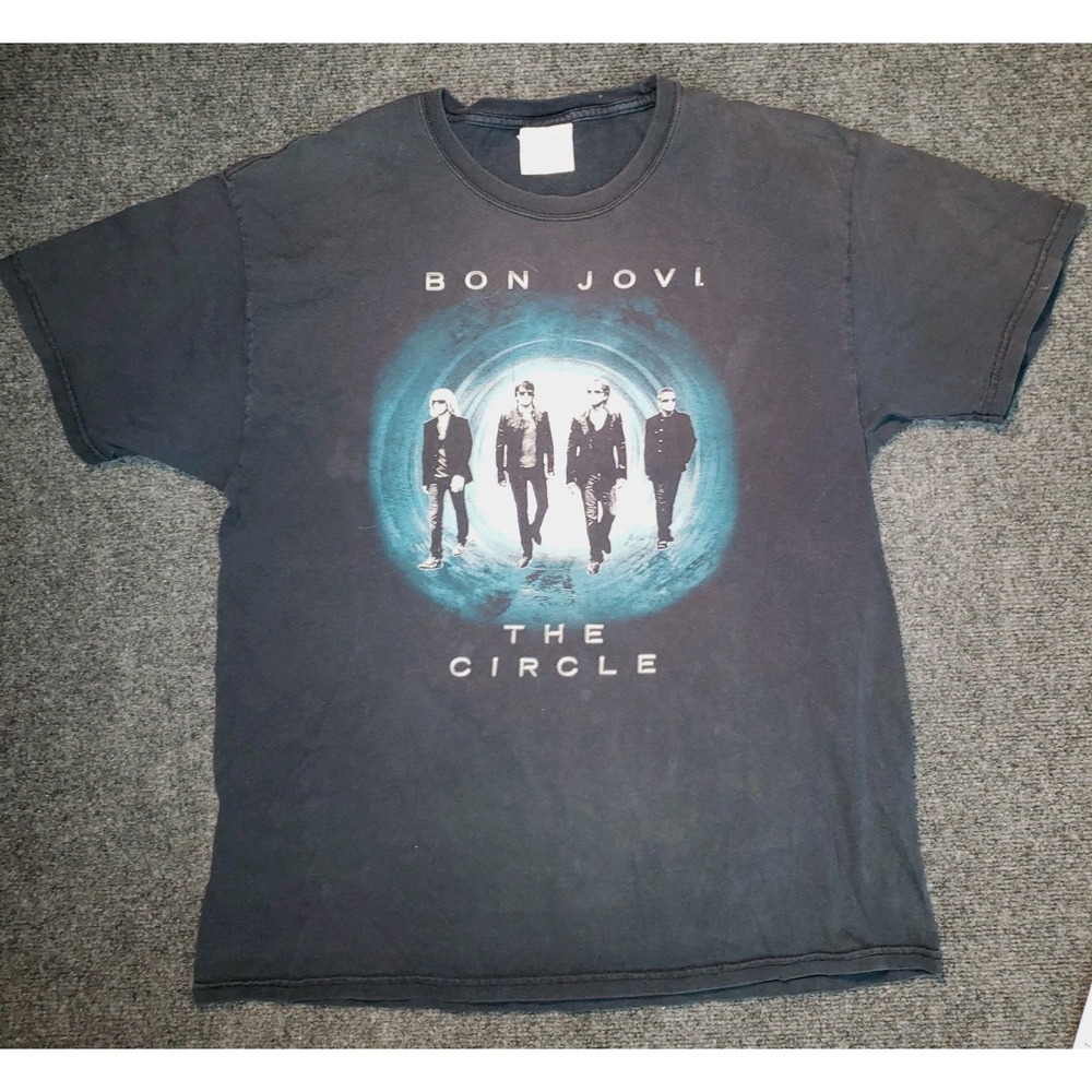 Bonjovi Tour Tee Shirt Mens Large Black The Circle Tour 2010 - 2011